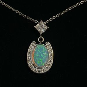 Montana Silversmith Clear CZHShoe Opal Center Jewelry Set
